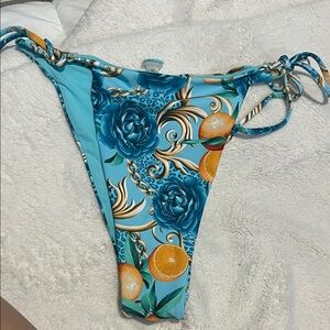 Floral and Fruit Print Bikini Bottom